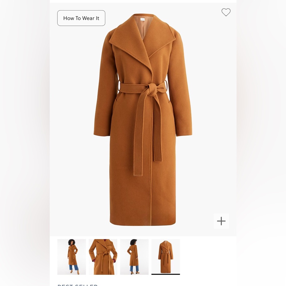 JCrew factory belted wool blend wrap coat-NWT